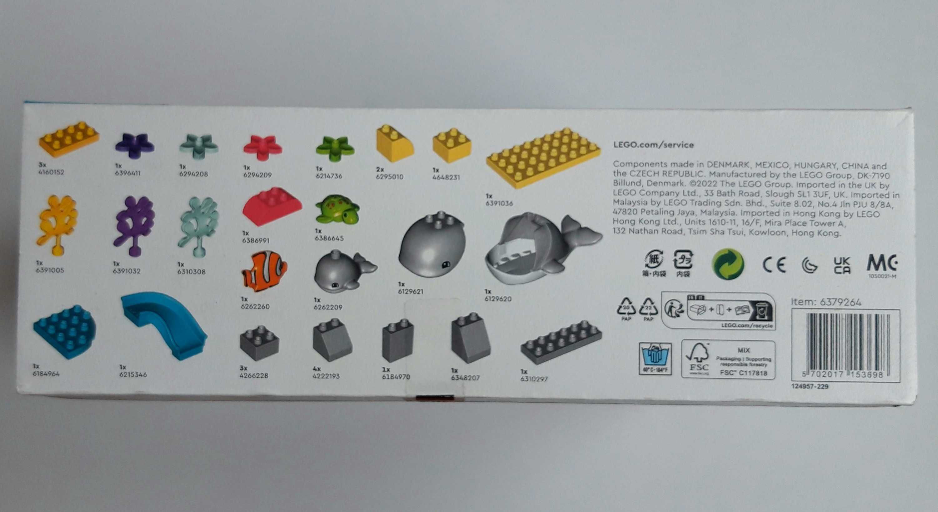 Нове Lego Duplo "Дикі тварини океану" 10972, 32 деталі