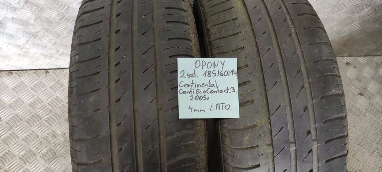 opony 2szt 185/60/14 continental contieco contact 3 2005r 4mm r14