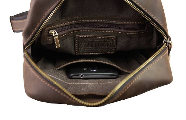 Сумка чоловіча слінг на плече бананка sms3-2(30) коричнева