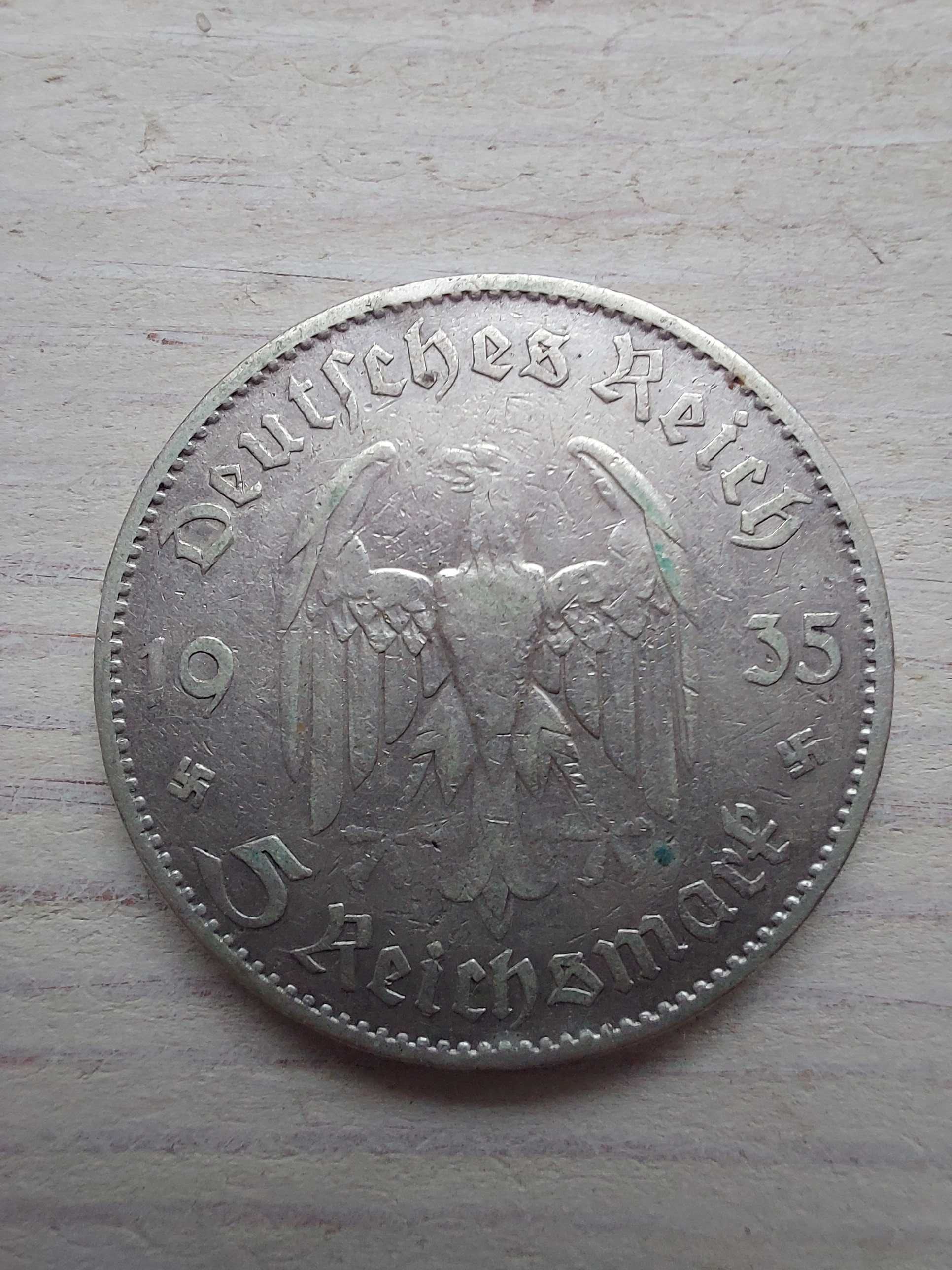5 marek - Kościół - Niemcy - 1935 rok moneta Srebro Ag 900