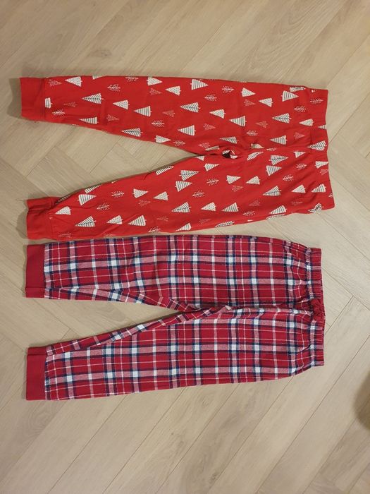 Zestaw 2x spodnie od piżamy świąteczne r. 116