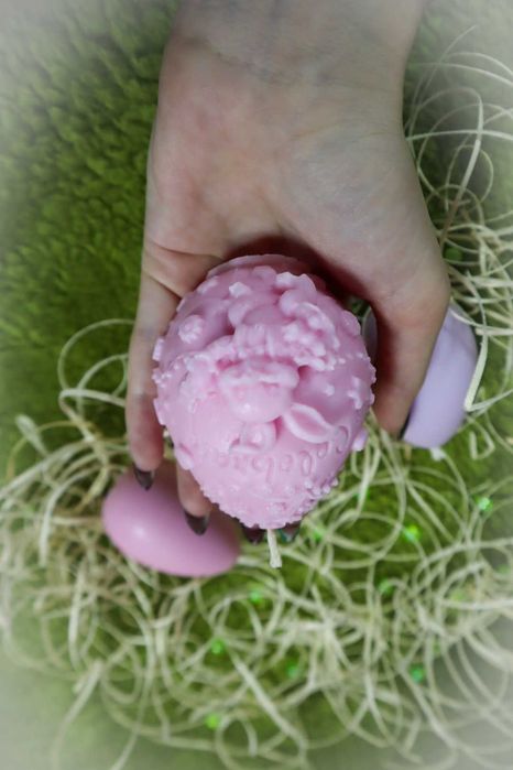 Zestaw świec - ozdobne jajko i dwa małe