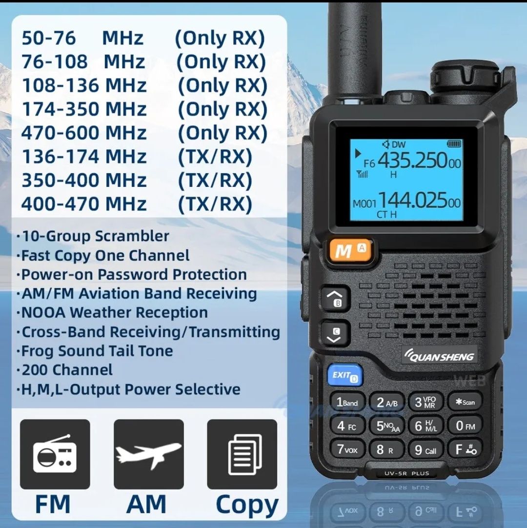 Рація QUANSHENG UV-5R PLUS - 2200mAh. Є 7шт.