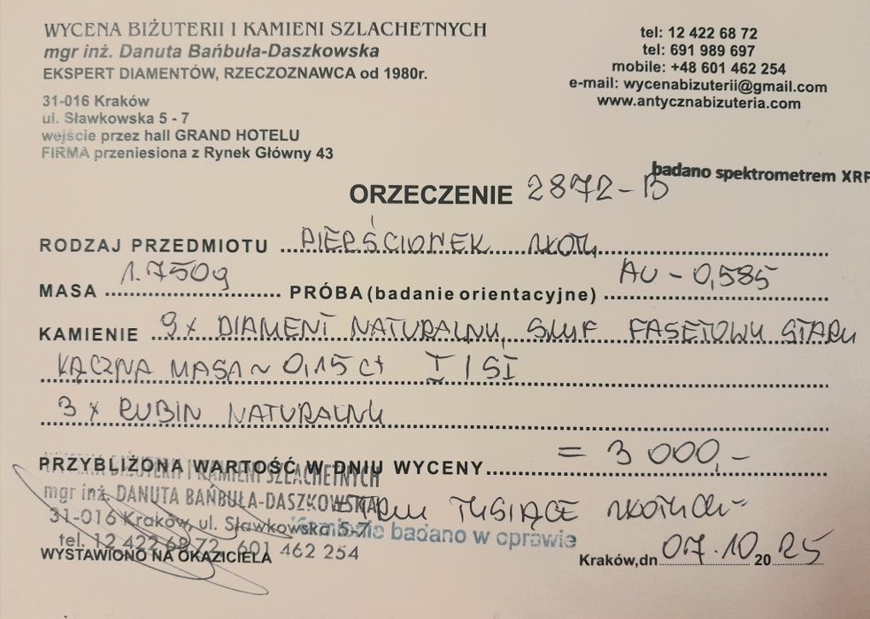 R.19 Pierścionek Antyk Rubiny Diamenty Złoto 585 WYCENA