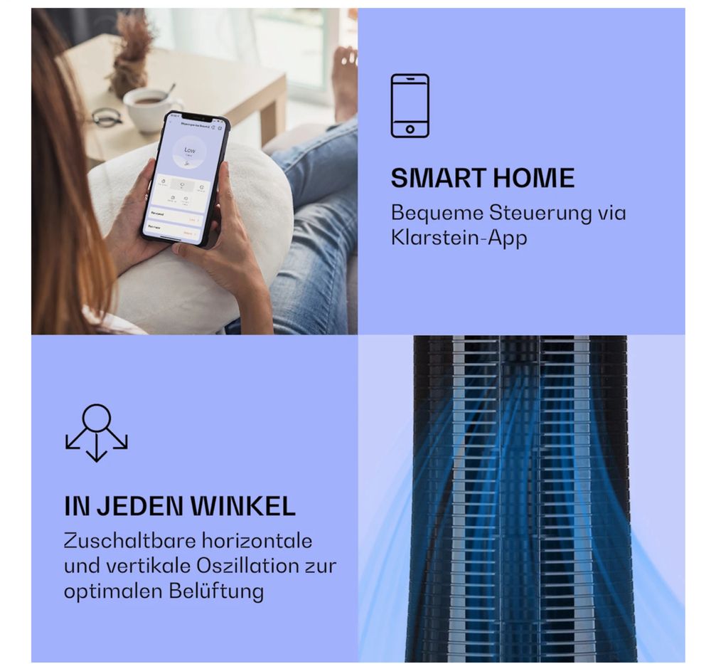 Мобільний кондеціонер Klarstein Skyscraper Ice Smart 4-in-1