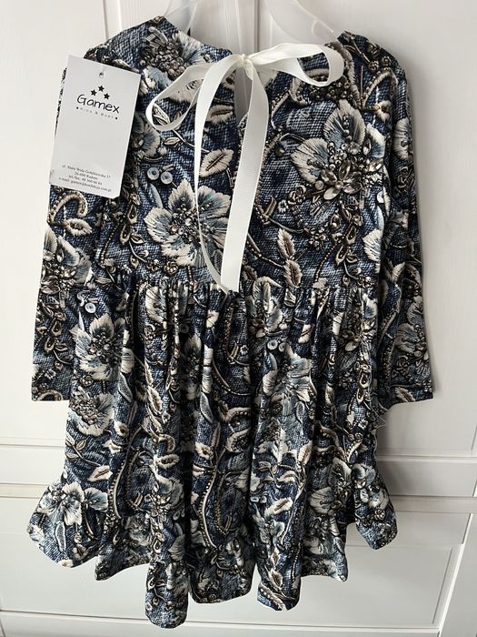 Niebieska sukienka w kwiatki Gamex 86