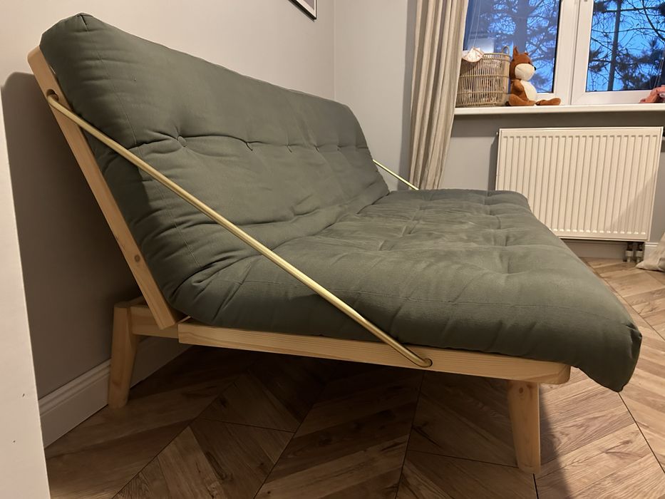 Zielony futon/rozkładana kanapa Karup Folk