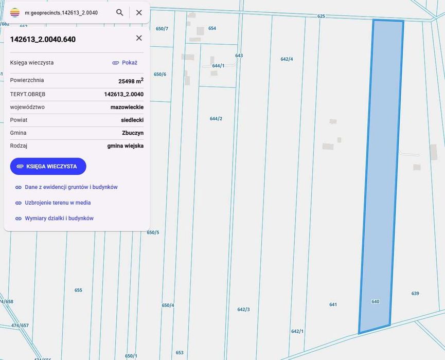 Działki rolne na sprzedaż – Wólka Kamienna, gm. Zbuczyn 2,82 ha