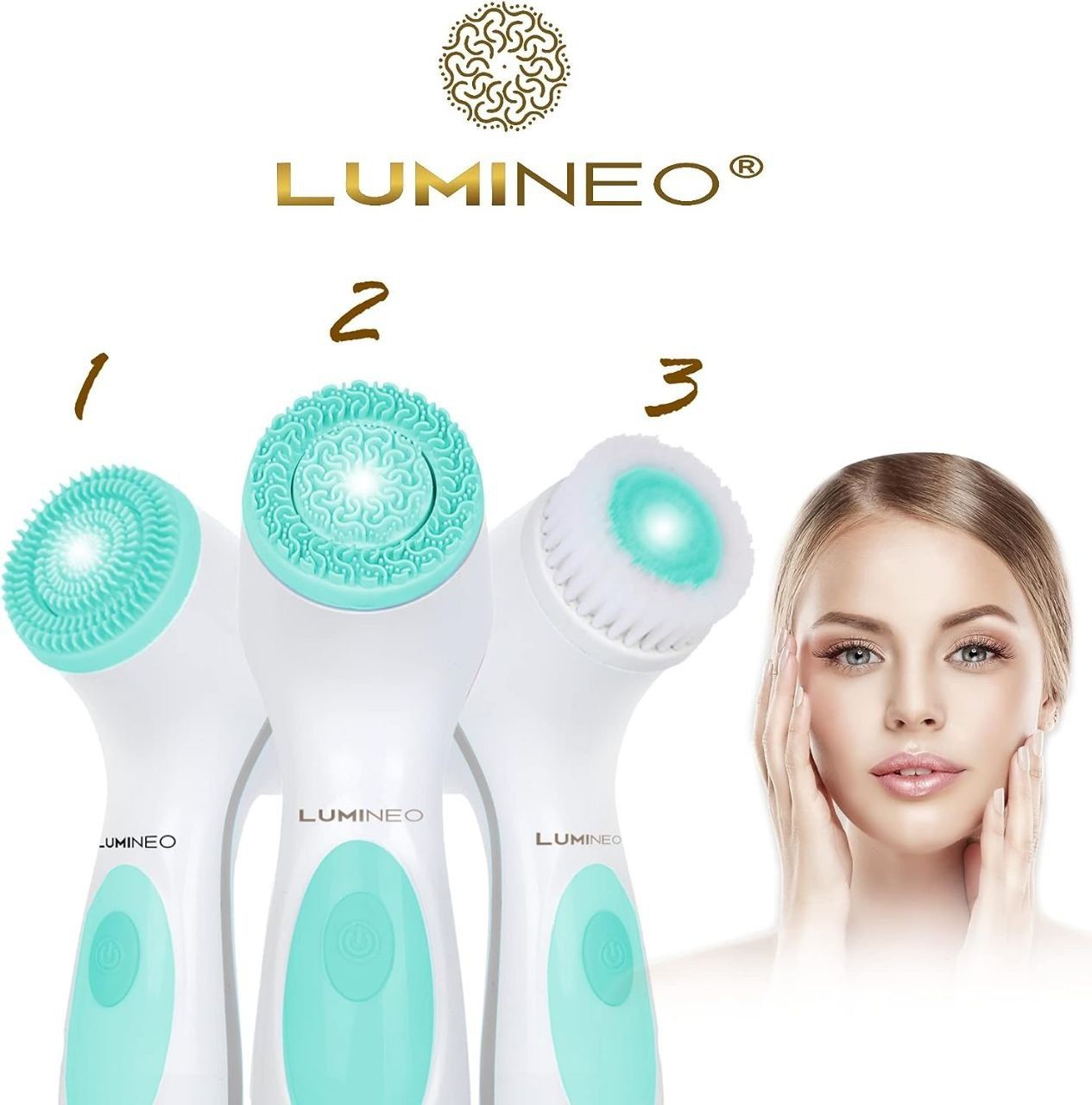 Щіточка для очищення обличчя Lumineo Brush pink + гель-спа