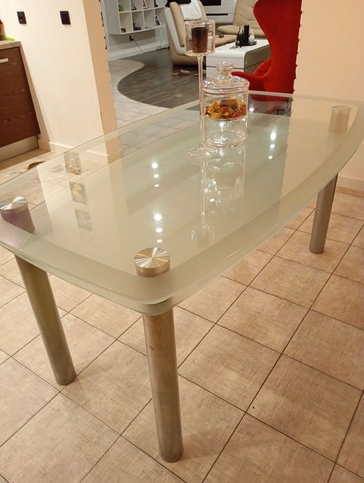 Stół szklany do jadalni do kuchni 160x90x75