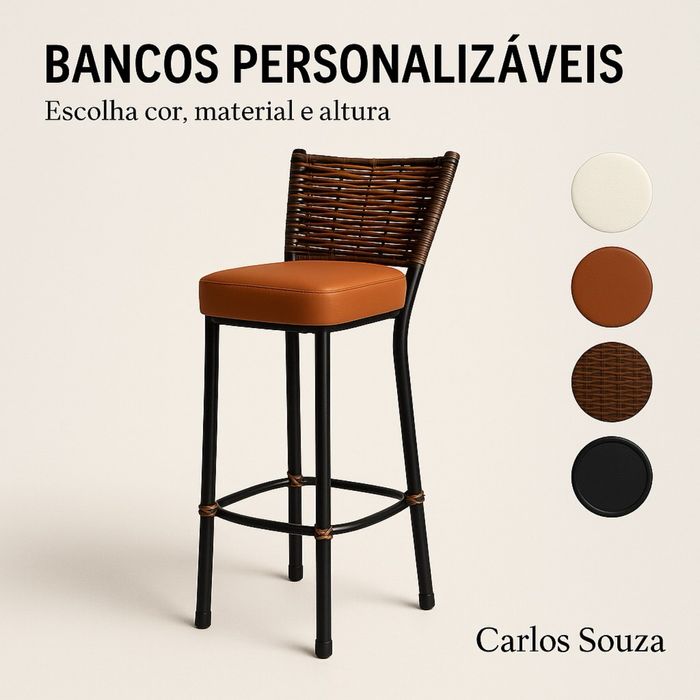 Banquetas Personalizáveis – Design Moderno e Acabamento Artesanal