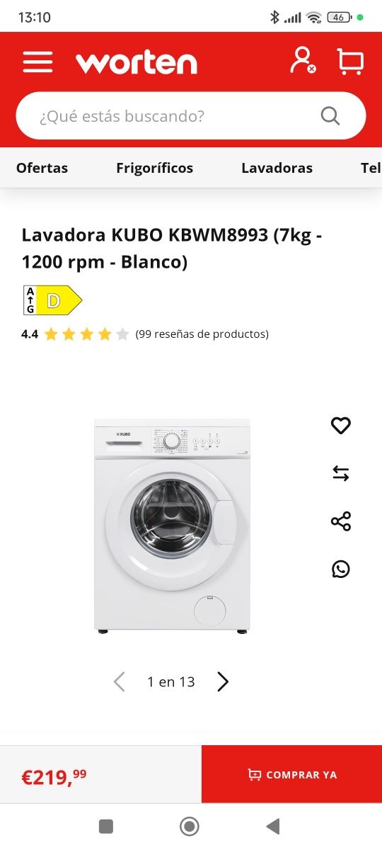 Maquina de lavar roupa KBWM8993