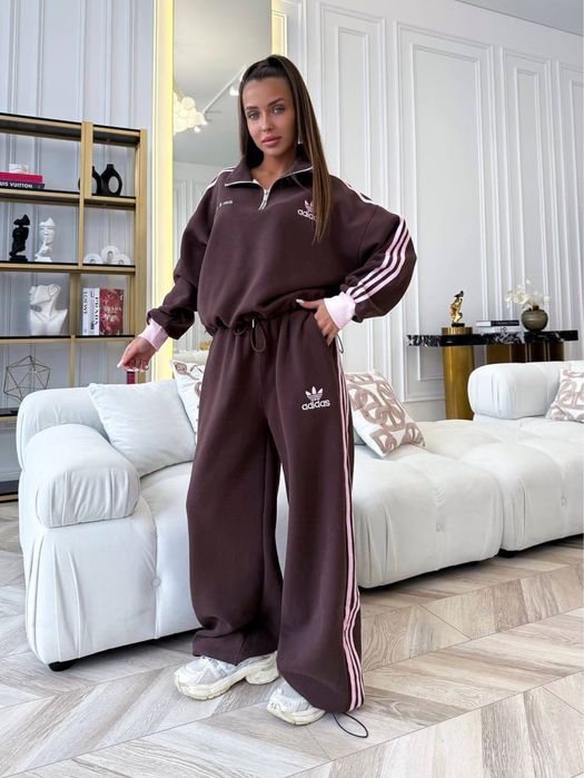 Жіночий спортивний костюм adidas, Теплий костюм адідас фліс, зима