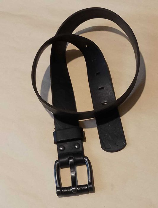 Брутальный мужской кожаный чёрный ремень "G-Star Raw". Оригинал. Новый