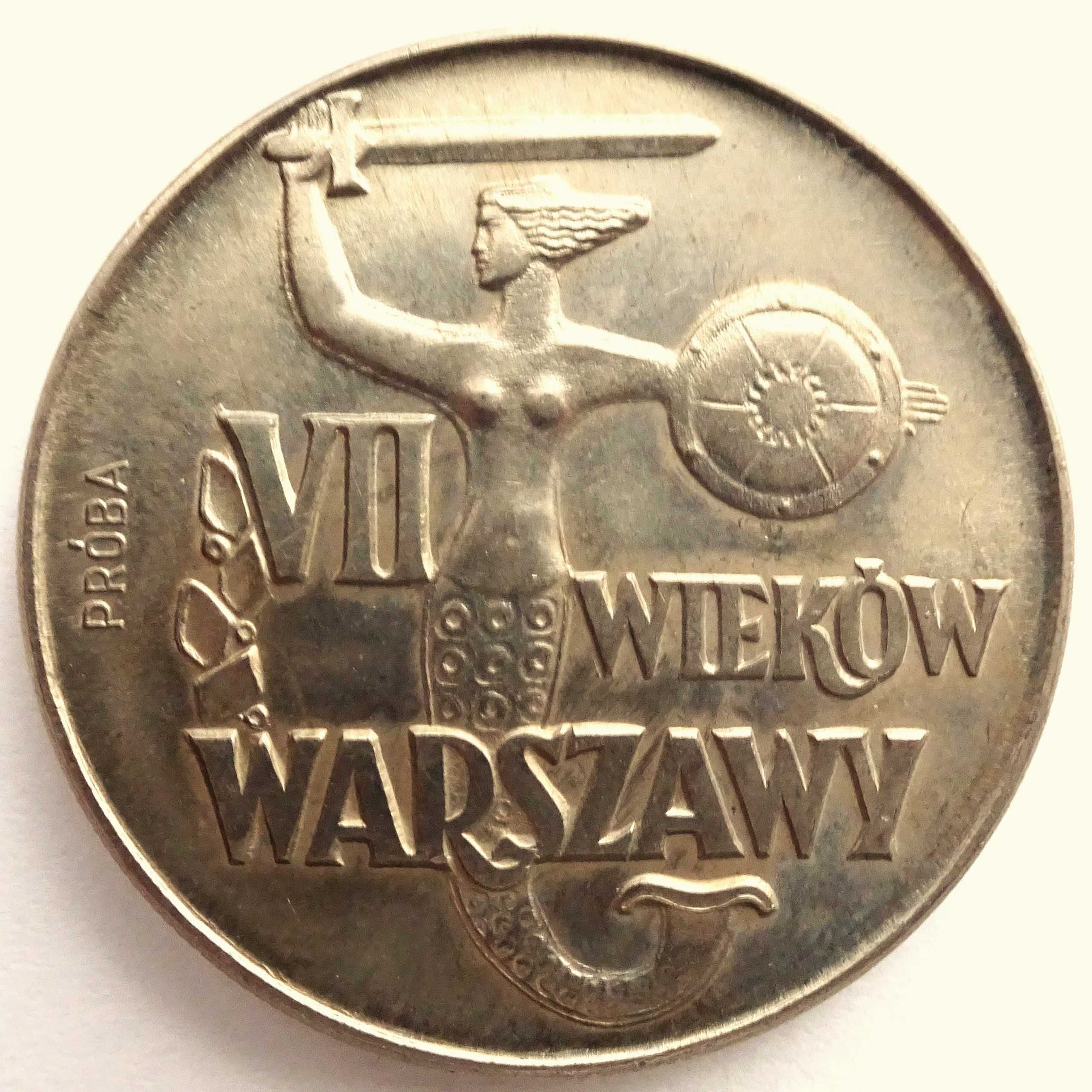 VII wieków Warszawy PRÓBA CuNi 10 złotych 1965 chuda syrenka