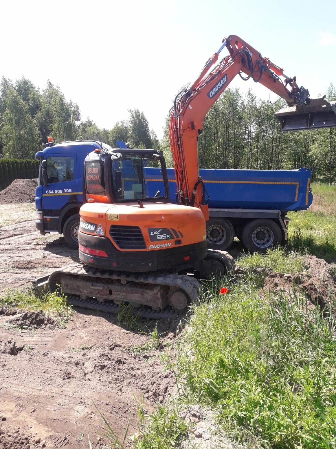 Usługi koparką, wykopy- fundamenty  prace ziemne,transport wywrotka