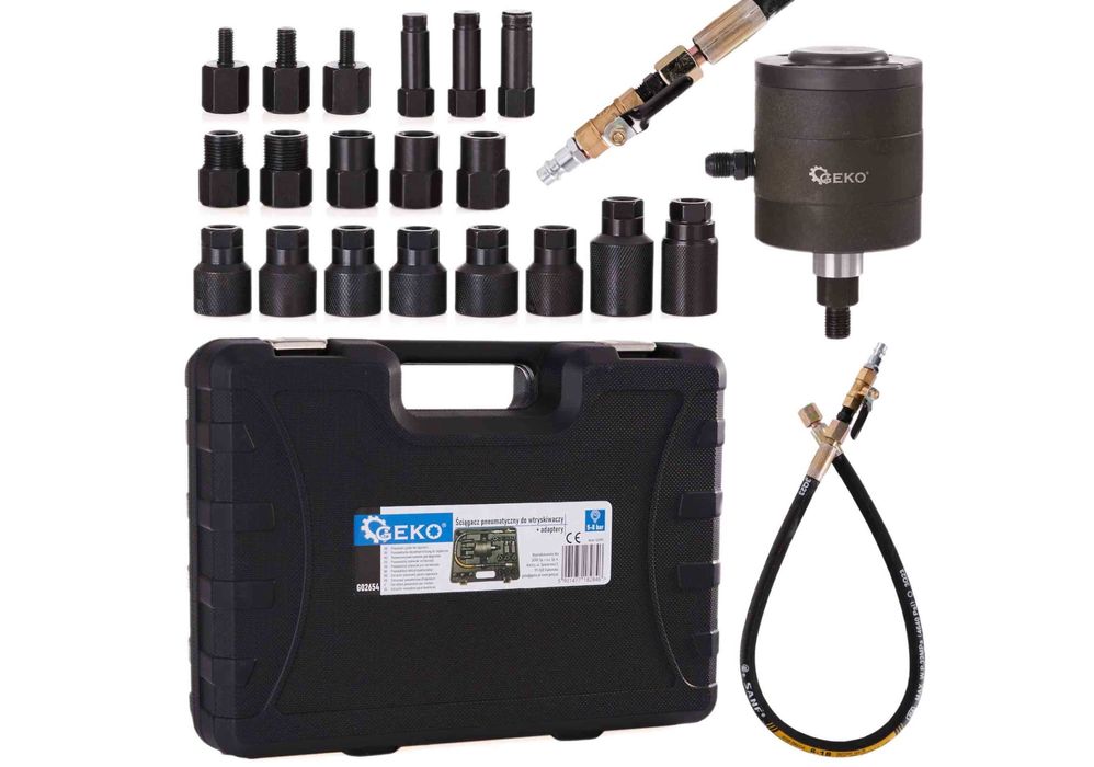 ŚCIĄGACZ PNEUMATYCZNY DO WTRYSKIWACZY + adaptery zestaw w walizce 2071