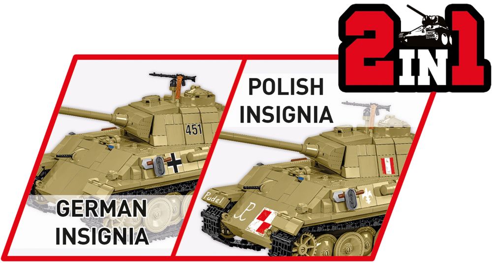 Klocki Cobi 2655 czołg PANZER V PANTHER AUSF.G PUDEL 1133