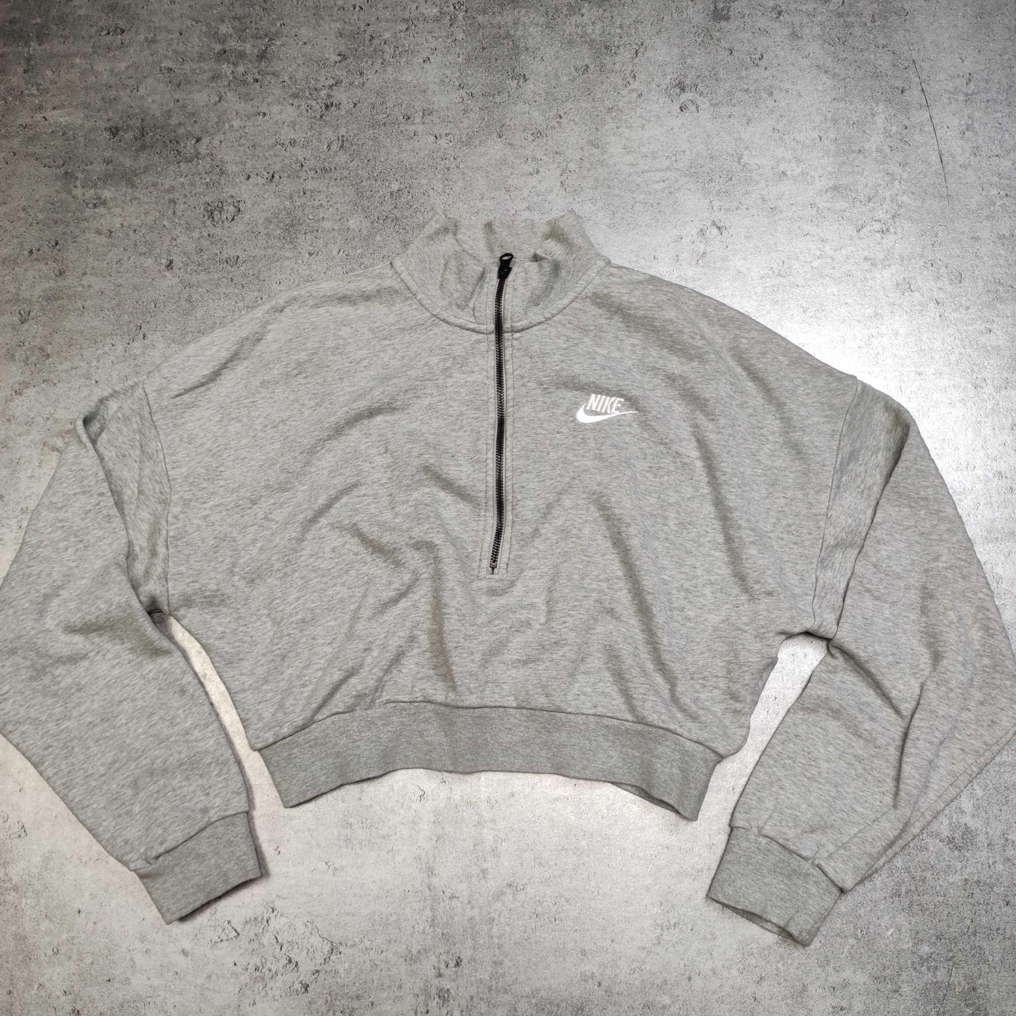 DAMSKA bluza PREMIUM Crop Krótka Szeroka Nietoperz Suwak Nike Bawełna