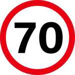 Знак автомобільний магнітний 70