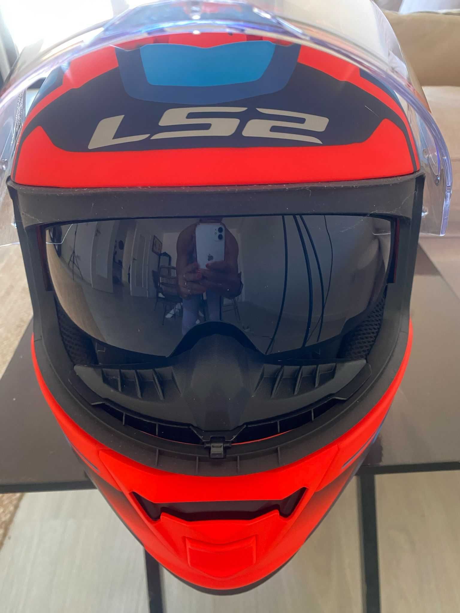 Capacete NOVO LS2 FF800 Storm Faster Azul Laranja