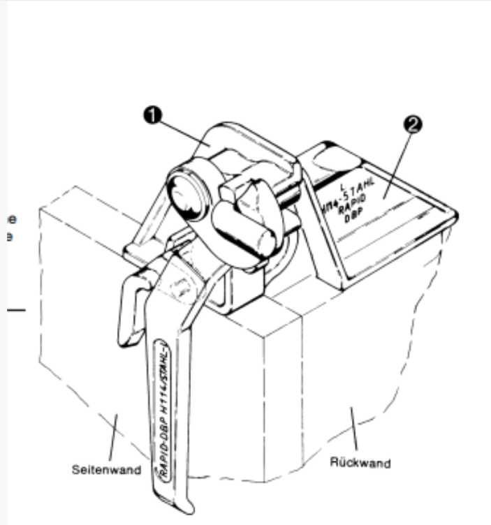 Zamknięcie burty H 114/4,5 L/P wywrotki  typ Meiller