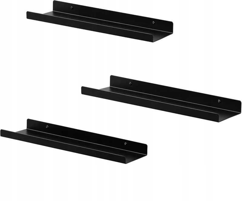 EUGAD półki ścienne zestaw 3 szt. czarny