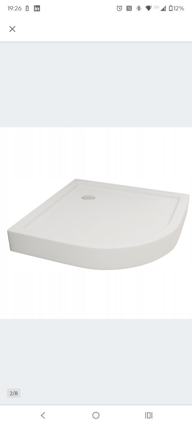Brodzik półokrągły 80x80 Durasan