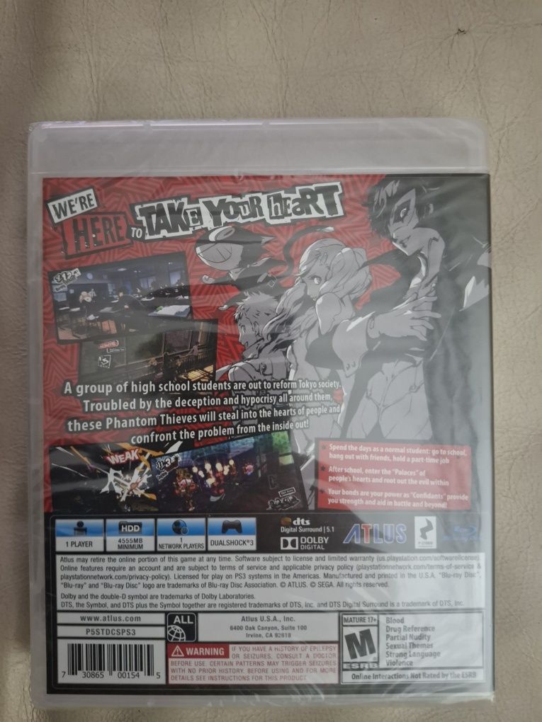 Persona 5 - PS3 (selado)