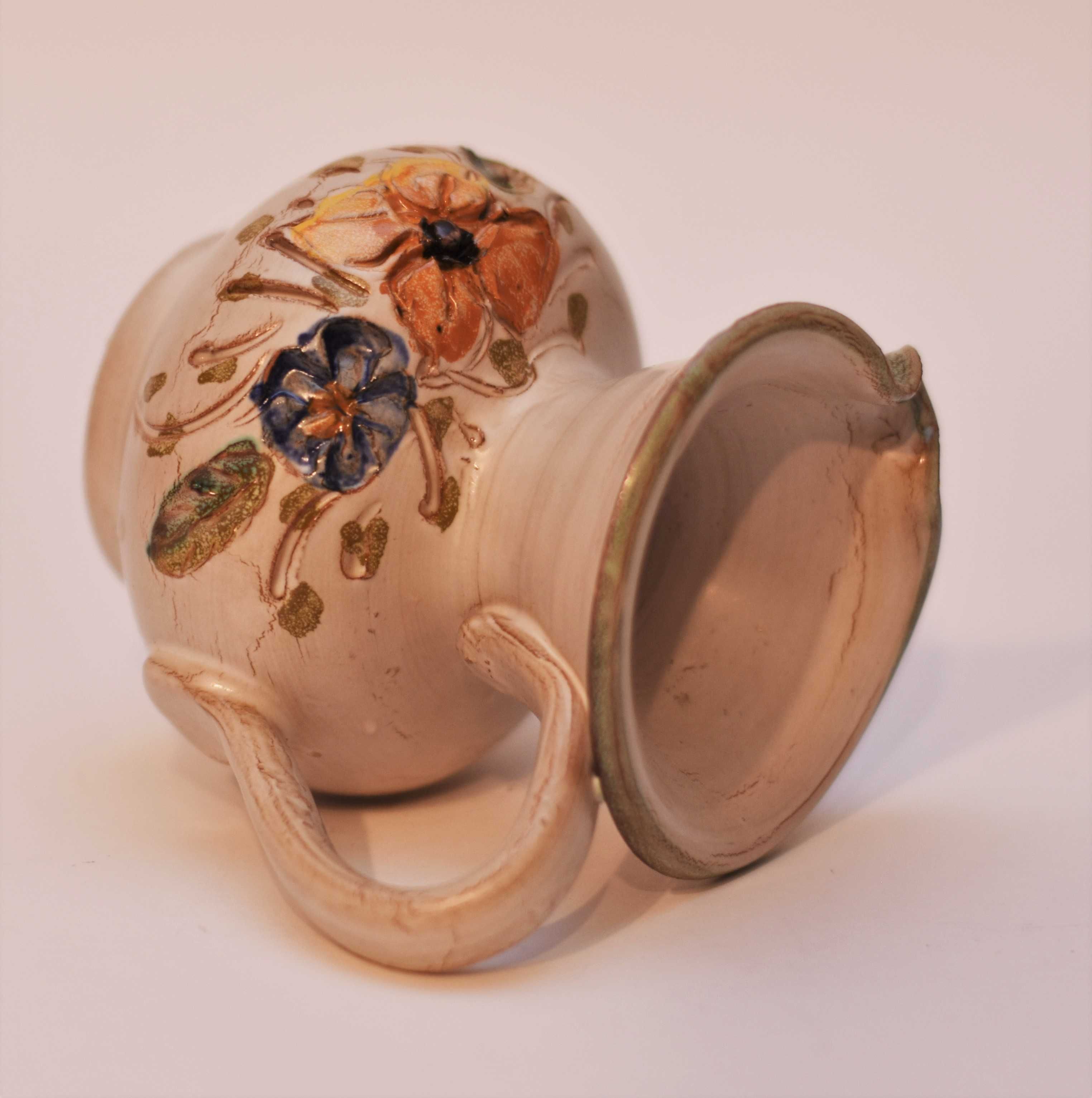 Mlecznik, Ainring Keramik Handarbeit ręcznie malowany dzbanek kwiatowy