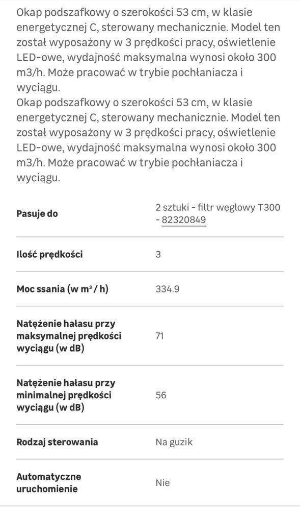 Okap podszafkowy pochłaniacz wyciąg WK-7 Akpo Mikra do szafki 60 nowy