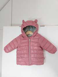 Różowa kurtka 0-3 Benetton puchowa kurtka 56-62 niemowlęca kurtka zima