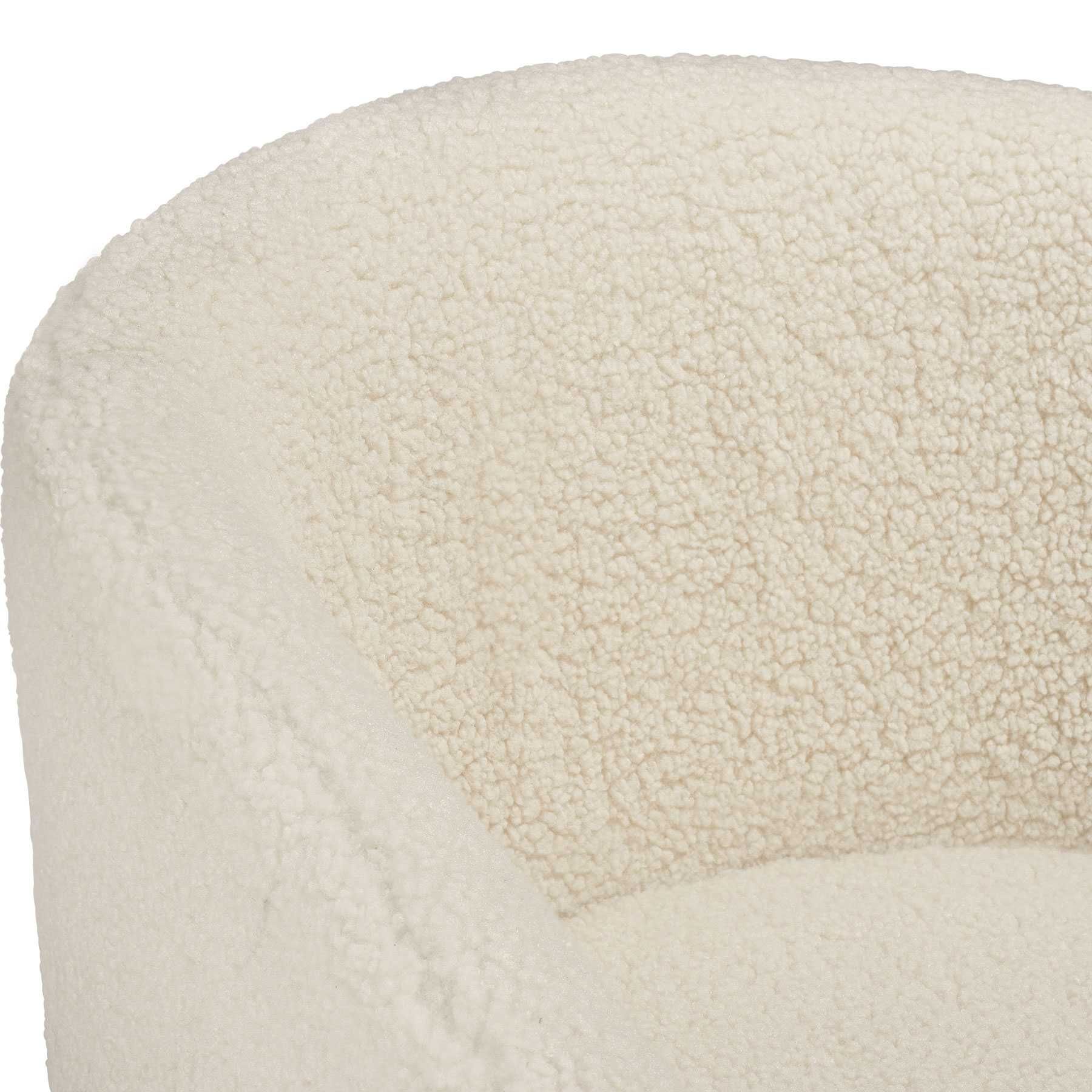 Fotel mysig beżowy gruba tapicerka z tkaniny boucle OUTLET