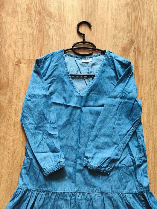 Sukienka koloru dżinsowego rozkloszowana rozmiar S