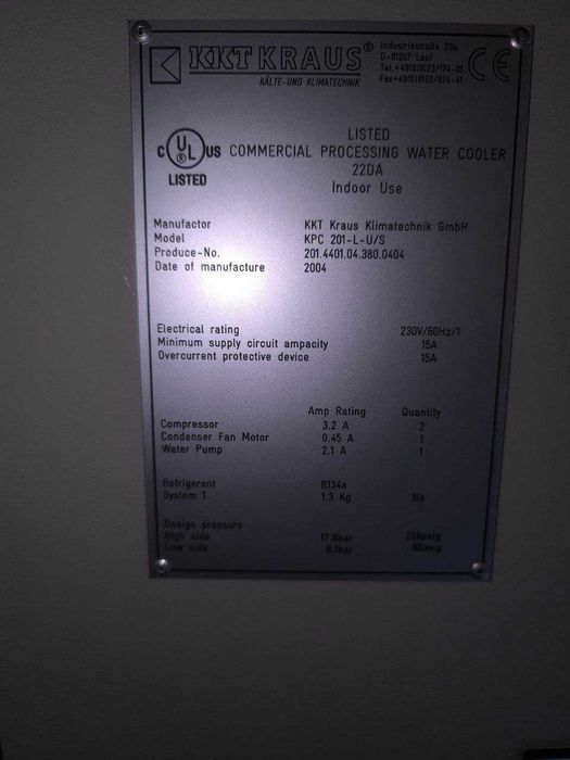 Чиллер KKT Kraus KPC 201-L-U/S (2004 р.)
