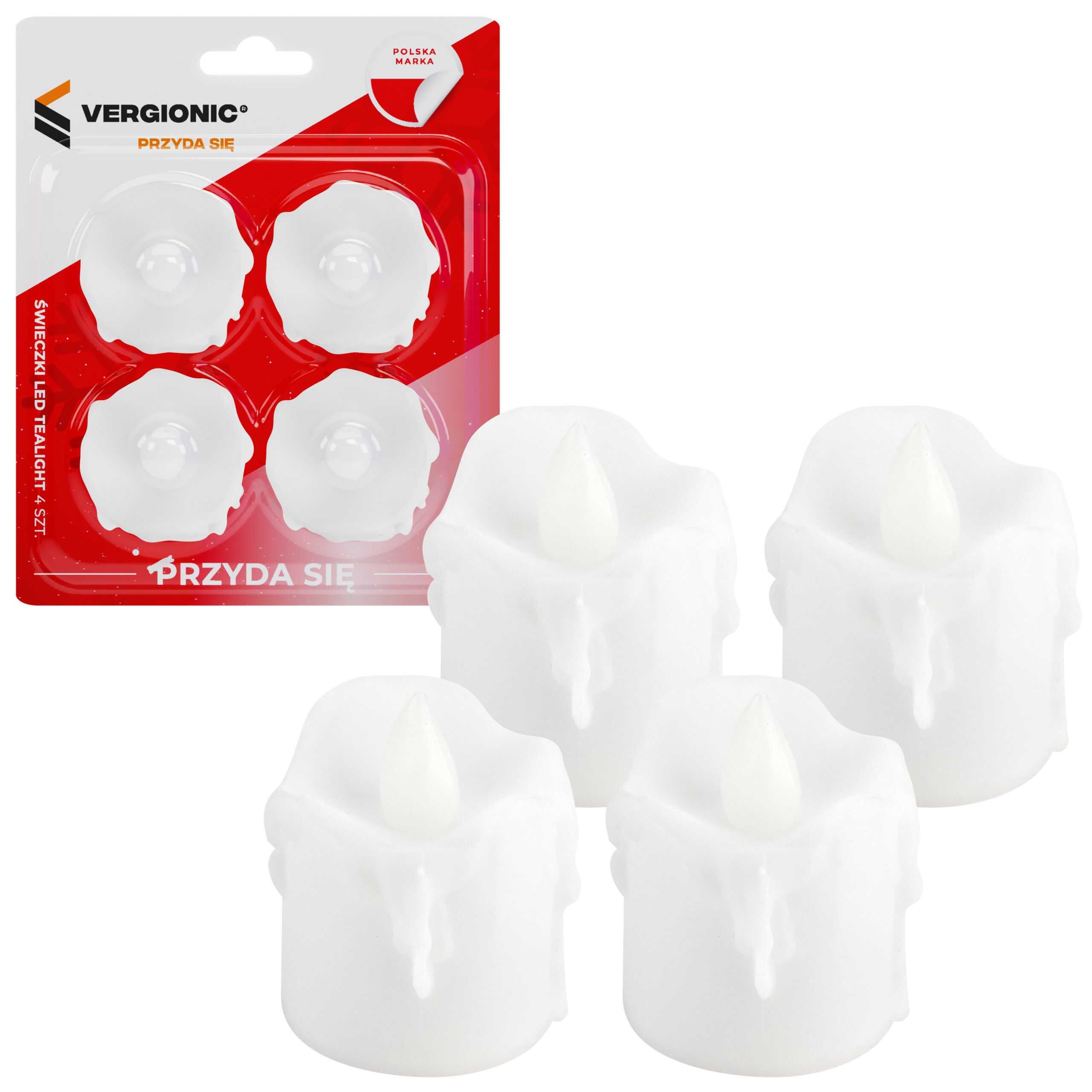 Świeczki LED TEALIGHT 4 sztuki wkład do znicza dekoracja witraż