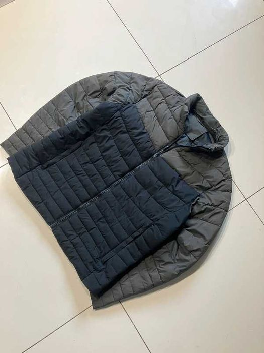 Męska pikowana kurtka puchowa w kolorze czarnym/khaki, rozmiar M/L