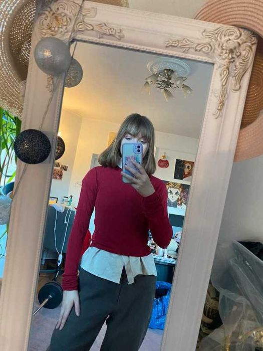 Czerwony sweter z golfem reserved xs