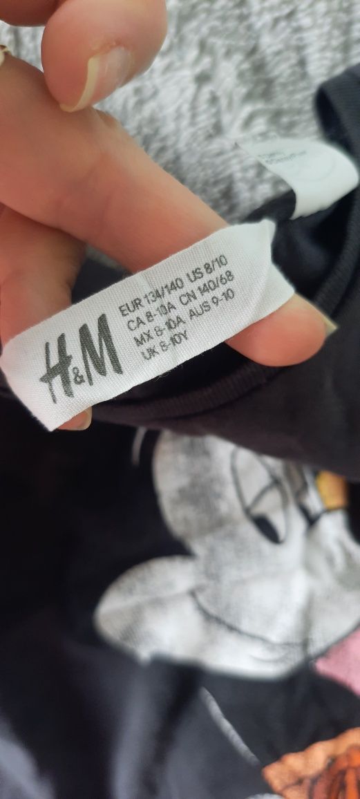 H&M paka ubrań bluza Kot spodnie r 134 -140