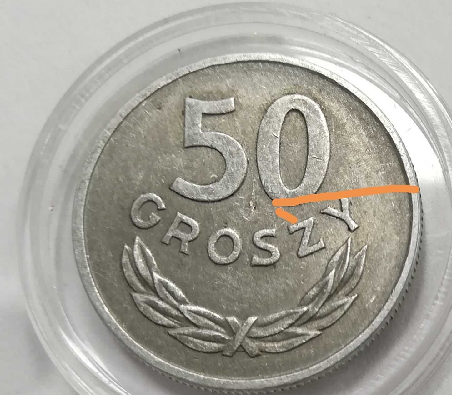 Moneta 50 gr z 1972 r stan bardzo dobry.  destrukt zaznaczony