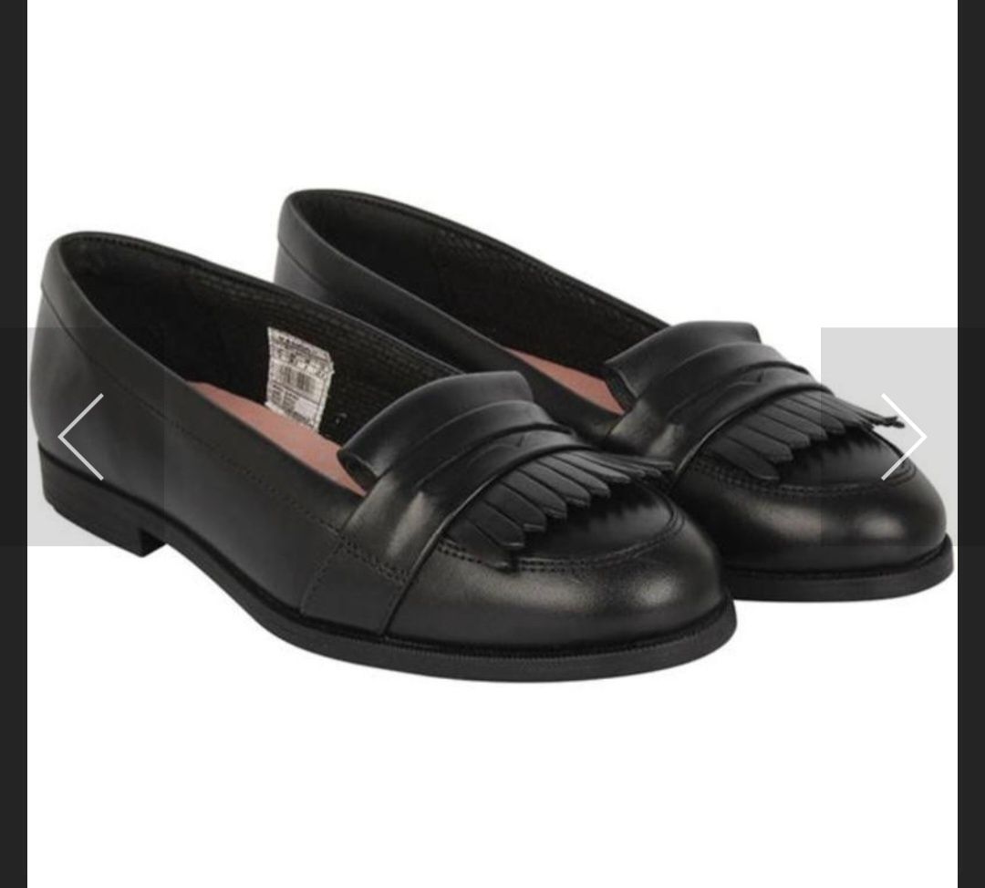 Жіночі туфлі лофери шкіряні Kangol 36 шкіра чорного кольору