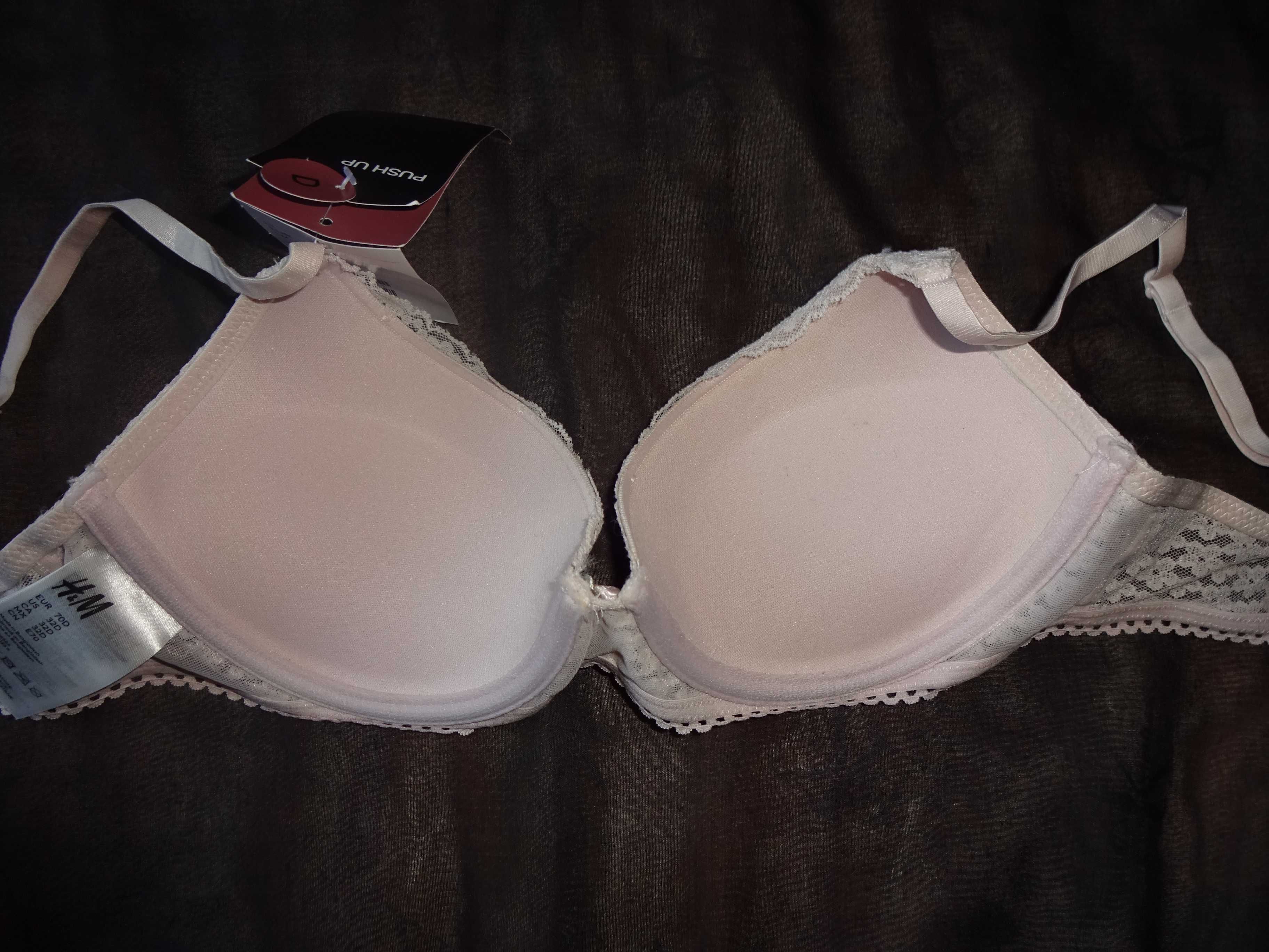 H&M Push Up biustonosz pudrowy róż OKAZJA nowy EUR 70D