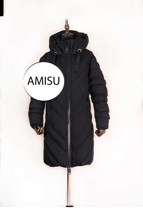 Płaszcz damski Amisu kaptur L czarny