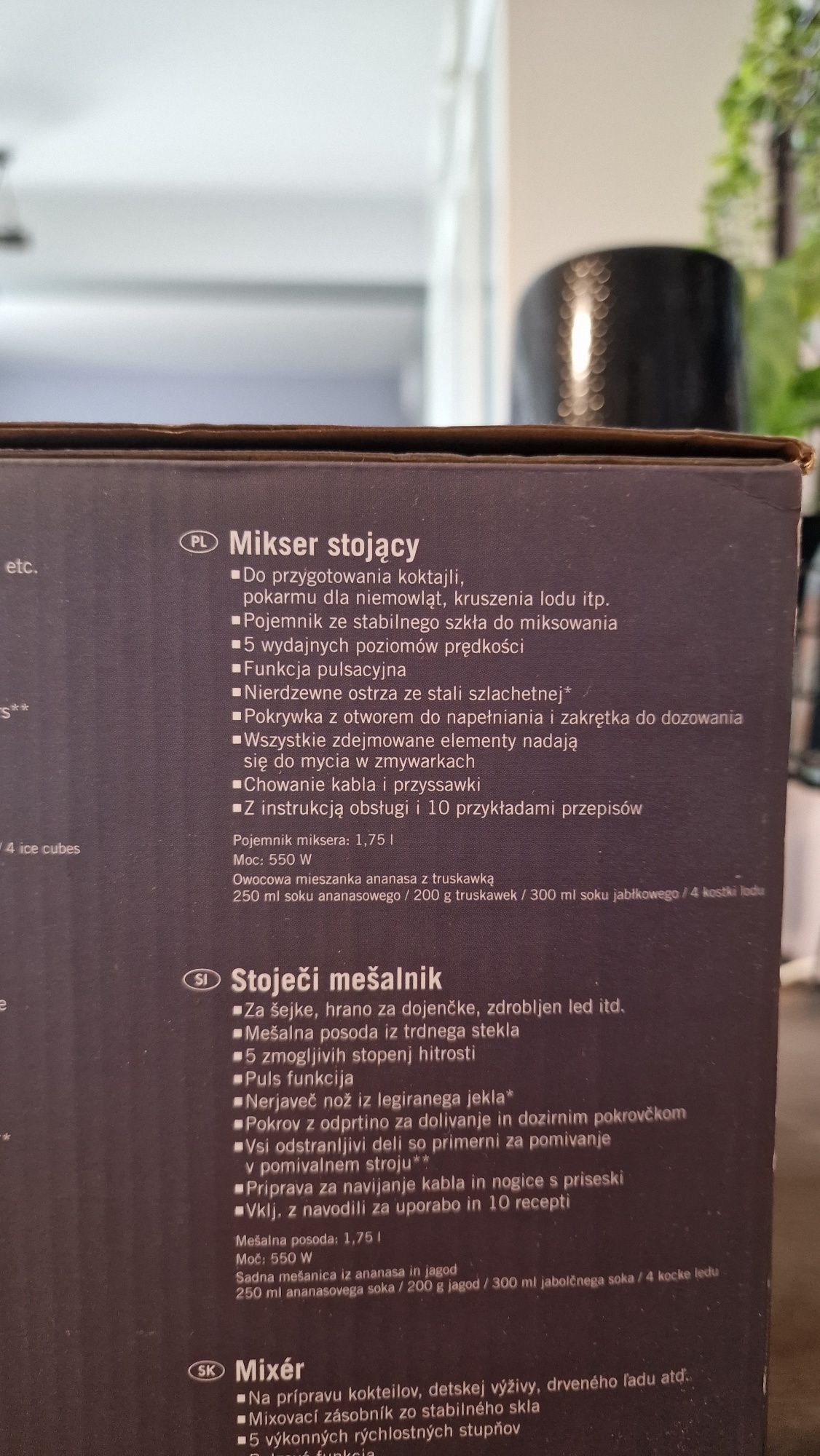 Mikser kielichowy Silvercrest szklany 1,75L