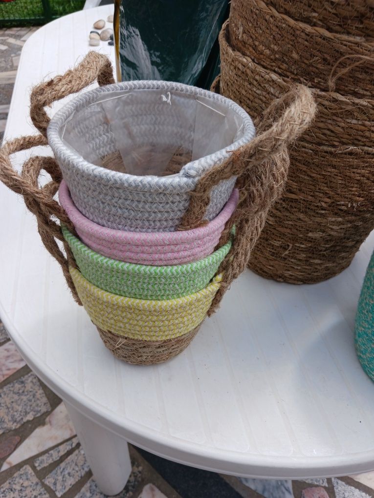 17 cestos para vasos forrados a plástico para vasos com plantas