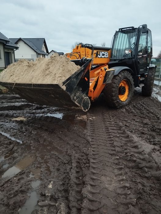 Usługi ładowarką teleskopowa 12.5m ,transport wywrotka 20t