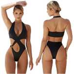 Damski Strój Kąpielowy Jednoczęściowy Monokini z Wycięciami - XL