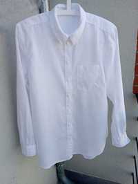 Biała bawełniana koszula oversize z długim rękawem H&M rozmiar 34 XS