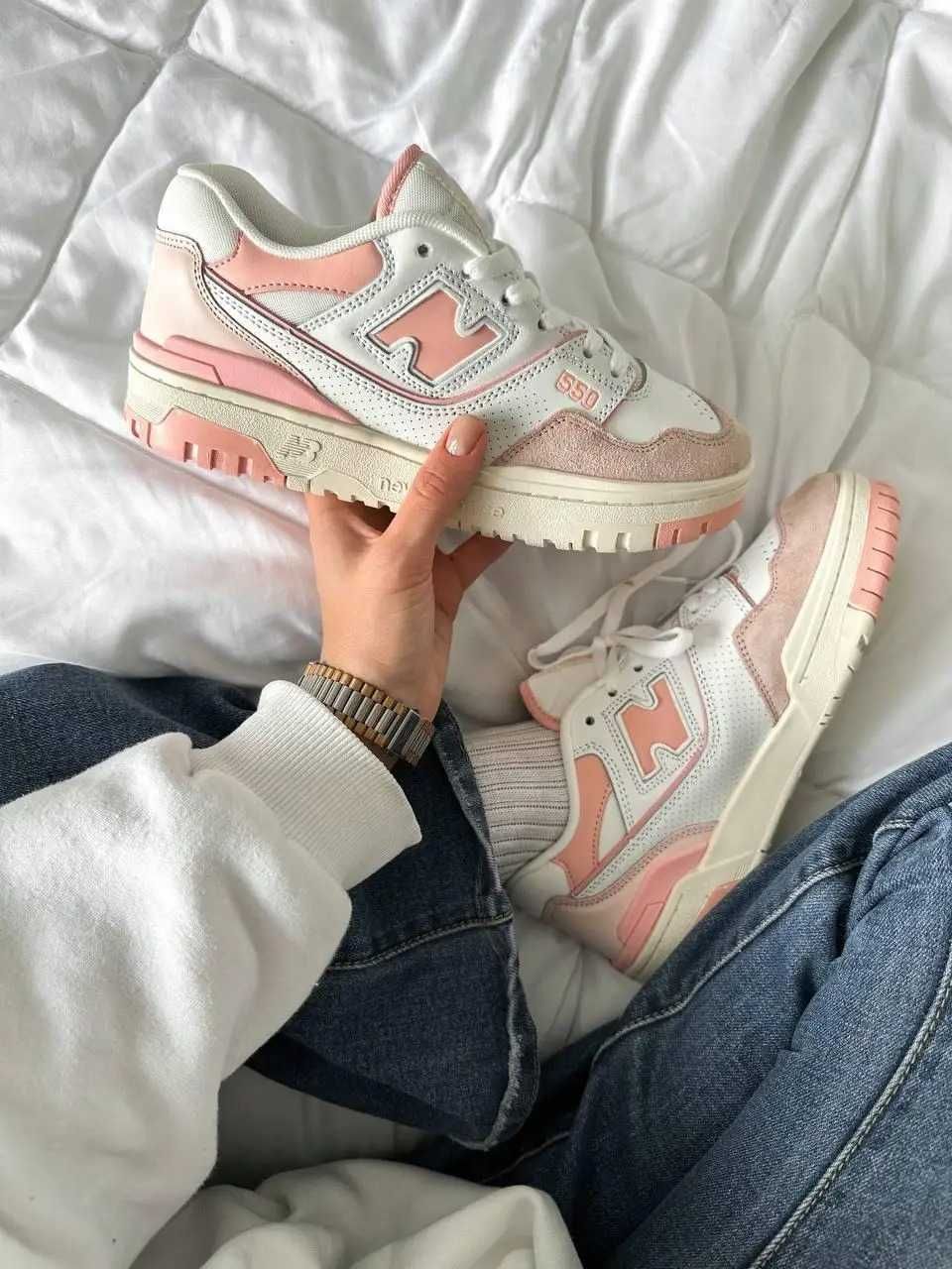 Кроссовки New Balance 550 Pink/Кроссівки Нью Беланс/Кеди NB 550