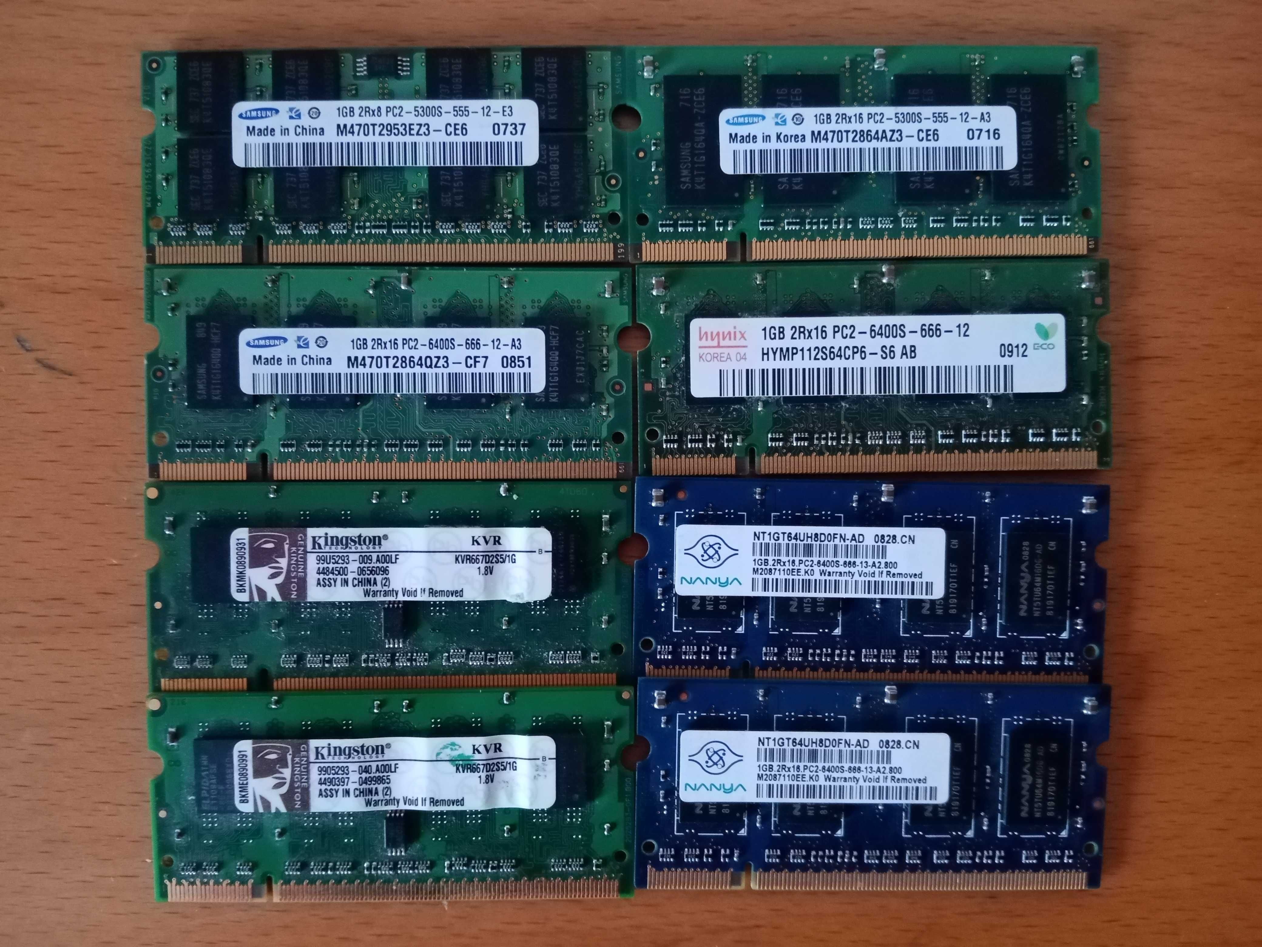 Memorias para Portatil DDR4 e DDR3 DDR2